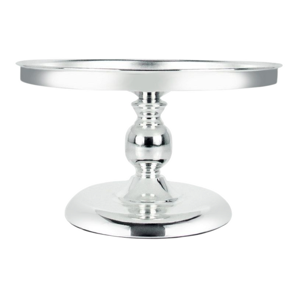 Silver Frame & Glass Mirror Top Cake Stand- 25cm