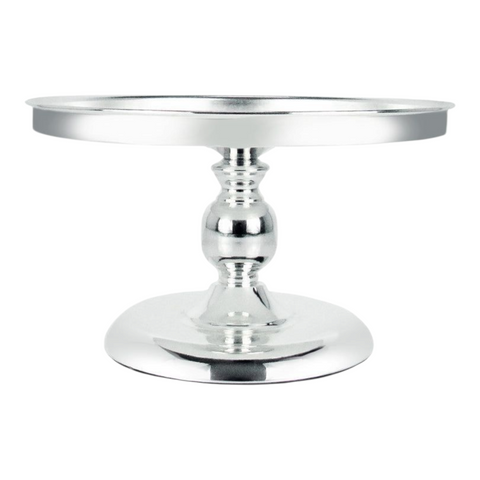 Silver Frame & Glass Mirror Top Cake Stand- 25cm