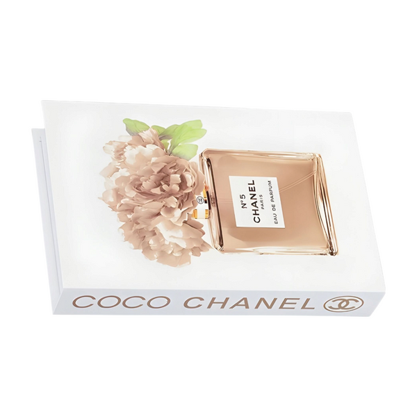 Coco Chanel No5 Perfume Bottle & Flowers Designer Display Storage Book Box