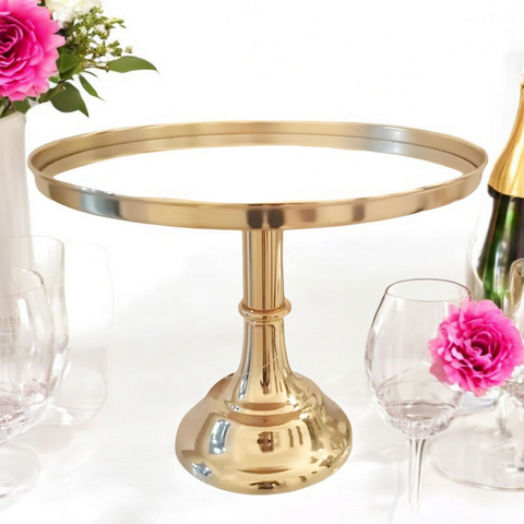 Gold Plated Frame & Glass Mirror Top Cake Stand