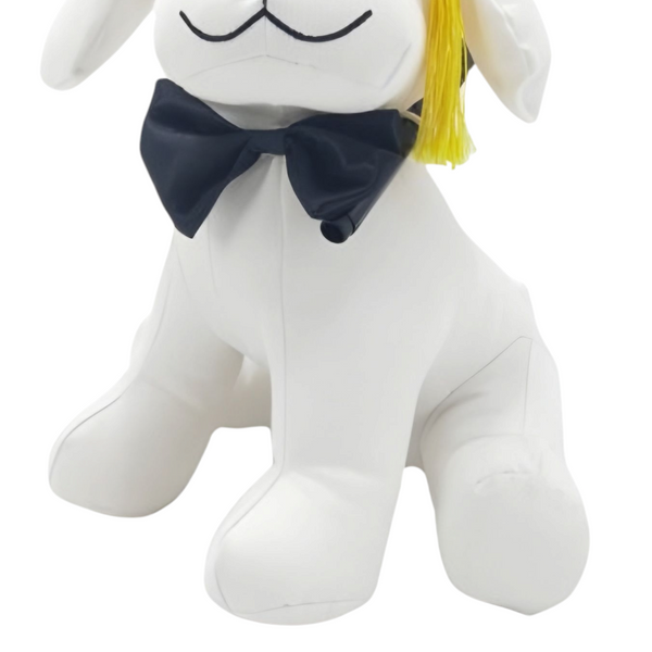 White Graduation Signature Message Sitting Dog & Pen Set