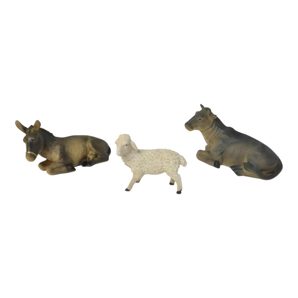 13 Piece Christmas Nativity Scene Colour Figurines & Stable Display Set- 32cm