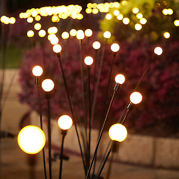 Set 2 Firefly Solar Powered Outdoor Garden Stakes Lights