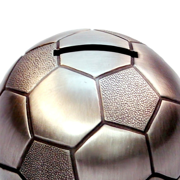 CHILDRENS SOCCER BALL SILVER PEWTER MONEY BOX BABY SHOWER CHRISTENING NEWBORN GIFT