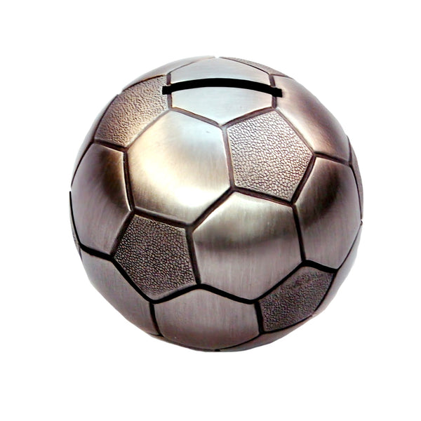 CHILDRENS SOCCER BALL SILVER PEWTER MONEY BOX BABY SHOWER CHRISTENING NEWBORN GIFT
