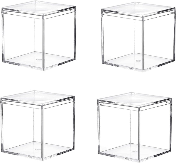 Set of 12 Clear Square Cube Acrylic Box Boxes with Lid- Wedding Christening Baptism DIY Favours Gifts Bomboniere Wedding Baptism Christening 6.5cm  6.5cmx6.5cm
