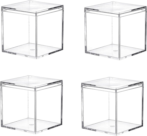 Set of 12 Clear Square Cube Acrylic Box Boxes with Lid Wedding Christening Baptism DIY Favours Gifts Bomboniere Wedding Baptism Christening 6cm 6cmx6cm