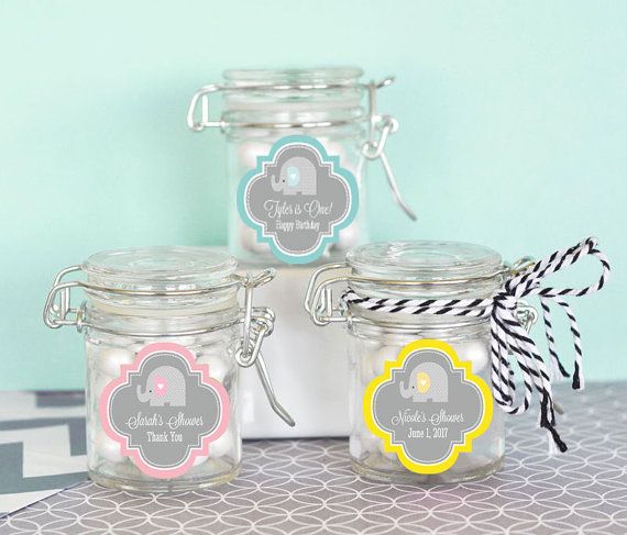 Set 12 Round Clear Glass Favour Jars with Clip Top Lids