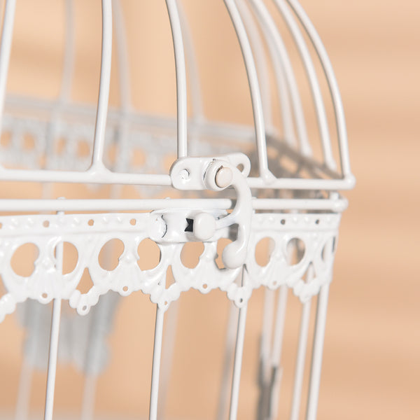 Set of 2 White Hexagon Hanging Bird Cage Wedding Table Centrepiece Dec –  Palm Gifts