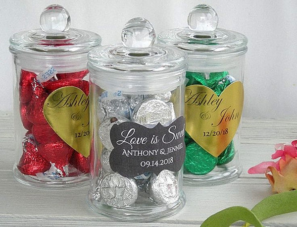 Clear Round DIY Glass Apothecary Jars with Lid Favours Gifts Bomboniere wedding baptism christening candle making macaroons candy lolly empty Small Glass Jars Candle Wedding Favour Bomboniere Lolly Dessert Jar 150ml WAX