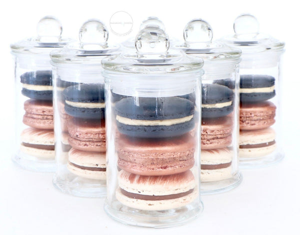 Clear Round DIY Glass Apothecary Jars with Lid Favours Gifts Bomboniere wedding baptism christening candle making macaroons candy lolly empty Small Glass Jars Candle Wedding Favour Bomboniere Lolly Dessert Jar 150ml WAX